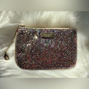 Kate Spade Sparkler Bee Multi-colour Glitter-Embellished Coin Purse / Wristlet